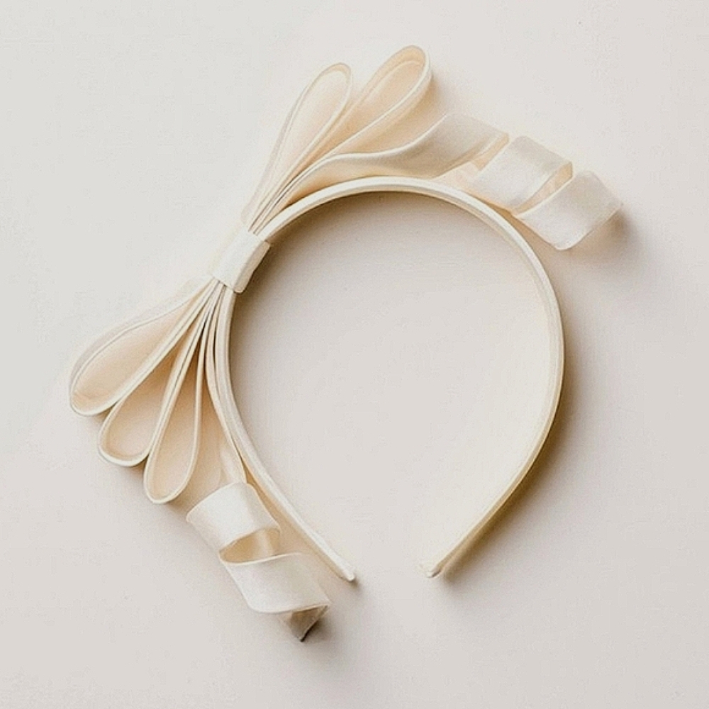 NWT Kate Spade × Target Ivory Ribbon Bow Headband Curly Dainty Party Bridal Chic